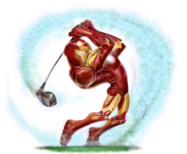 iron man as a golfer